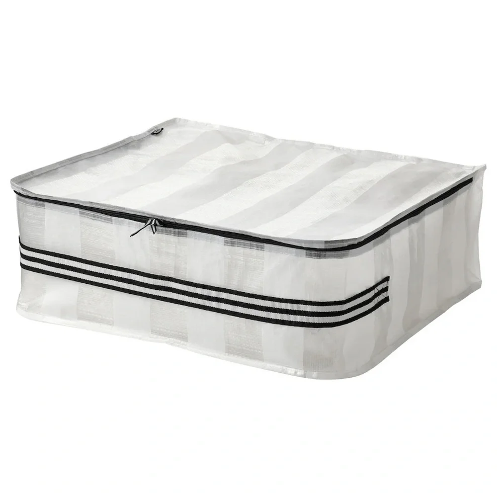 GÖRSNYGG Storage Cases Set of 4 - White with Black Stripes